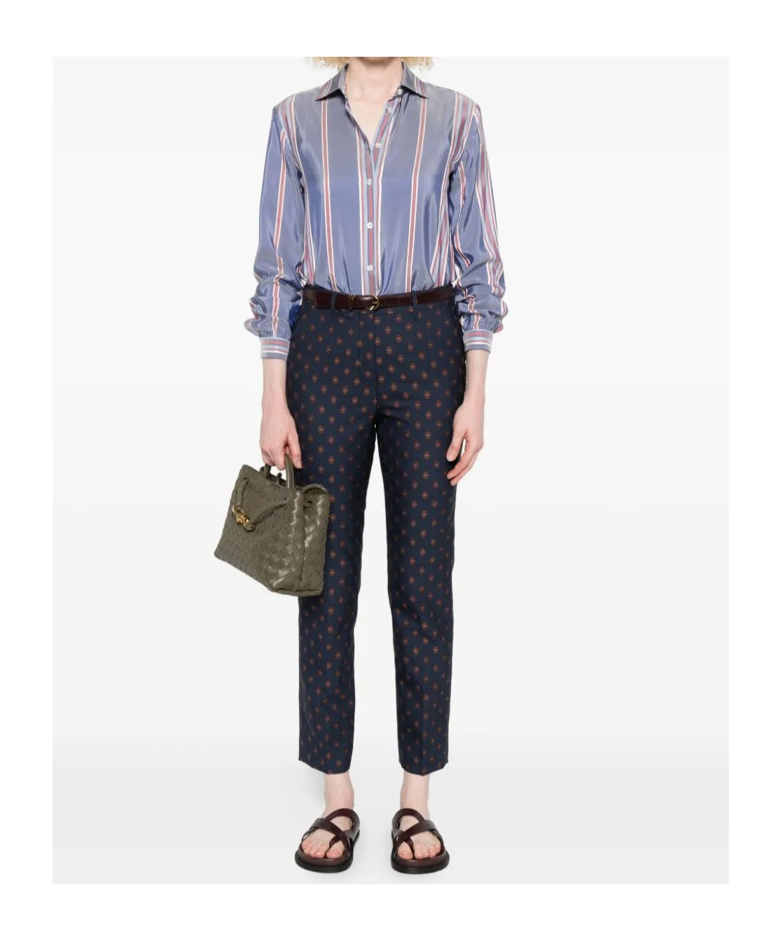 Etro Bristol Patterned Design Trousers In Black