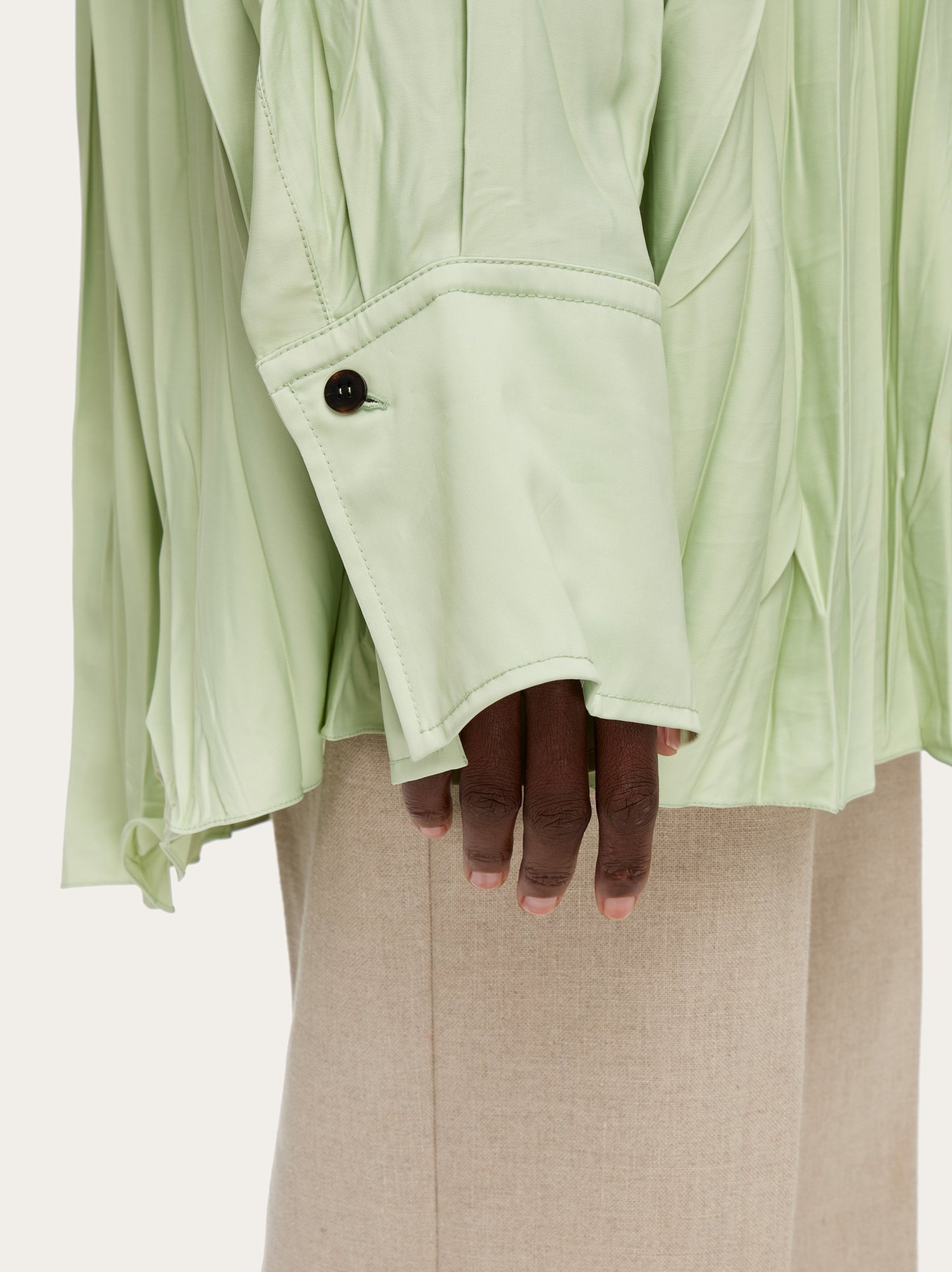 Ferragamo Oversized V-neck Top In Green