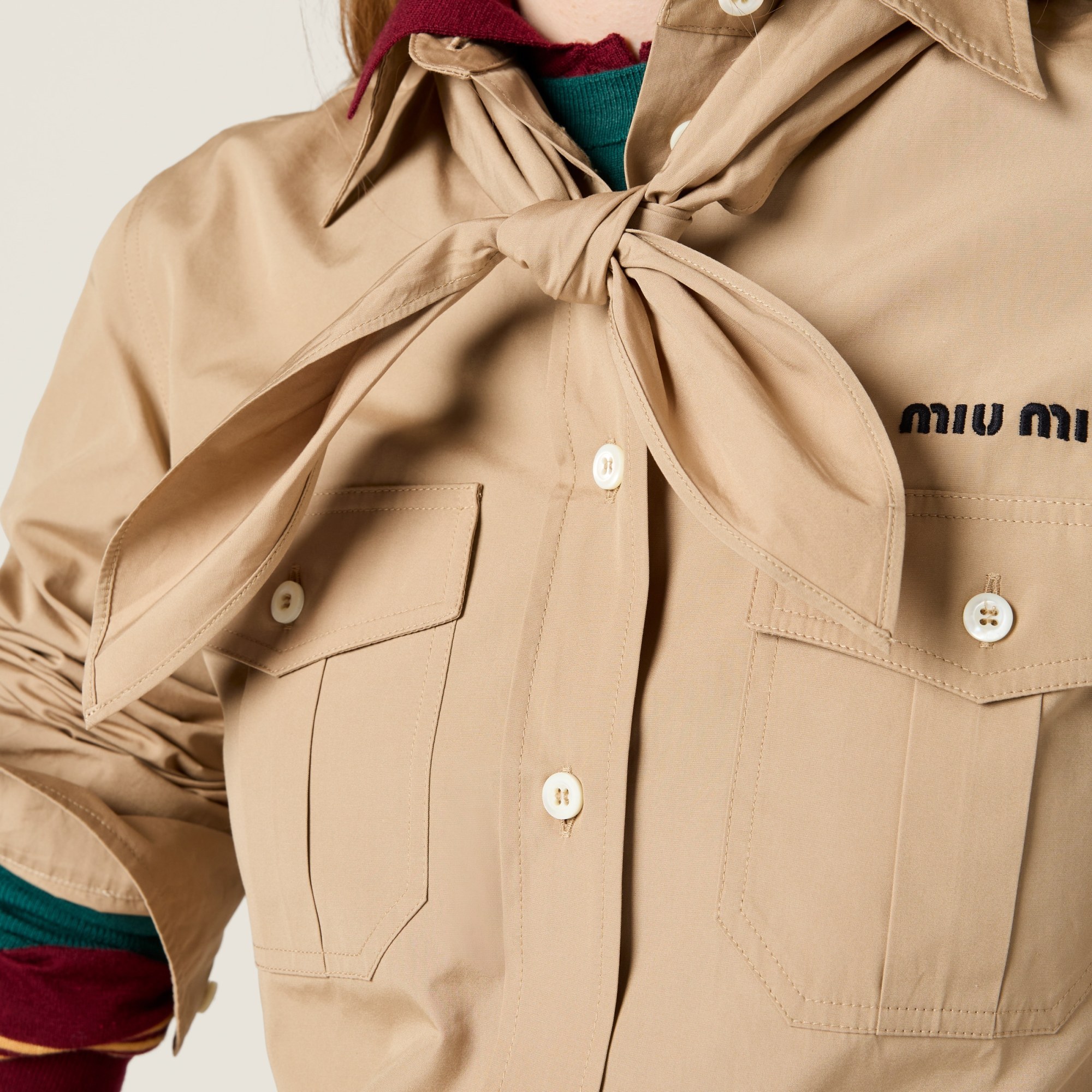 MIU MIU POPLIN SHIRT WITH NECKERCHIEF