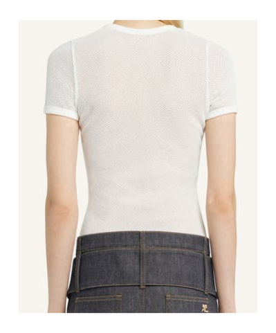 Shop Courrèges Mesh T-shirt In White