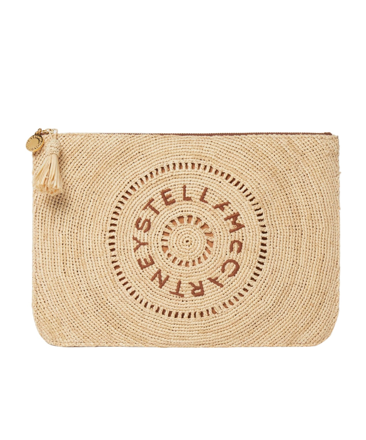 Stella Mccartney Logo Raffia Clutch Pouch