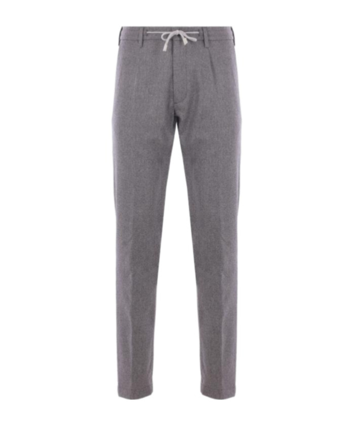 Eleventy Elastic-waistband Trousers In Gray