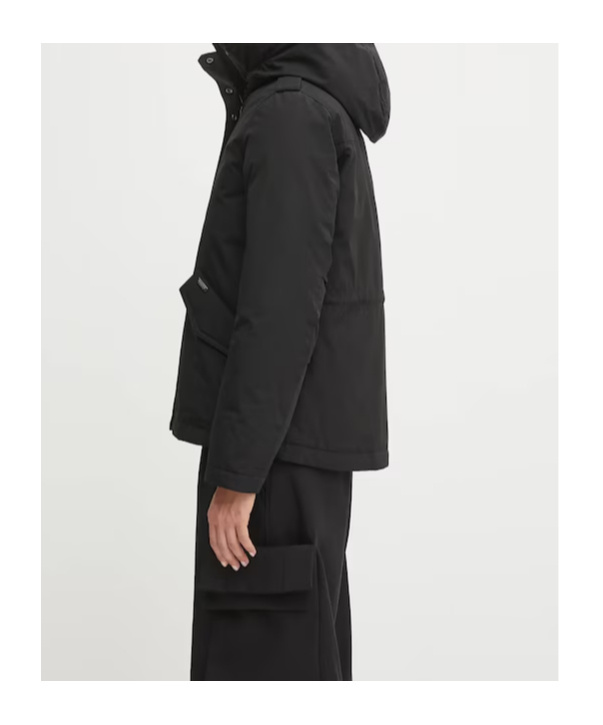 Woolrich Quilted Hooded Jacket In Black