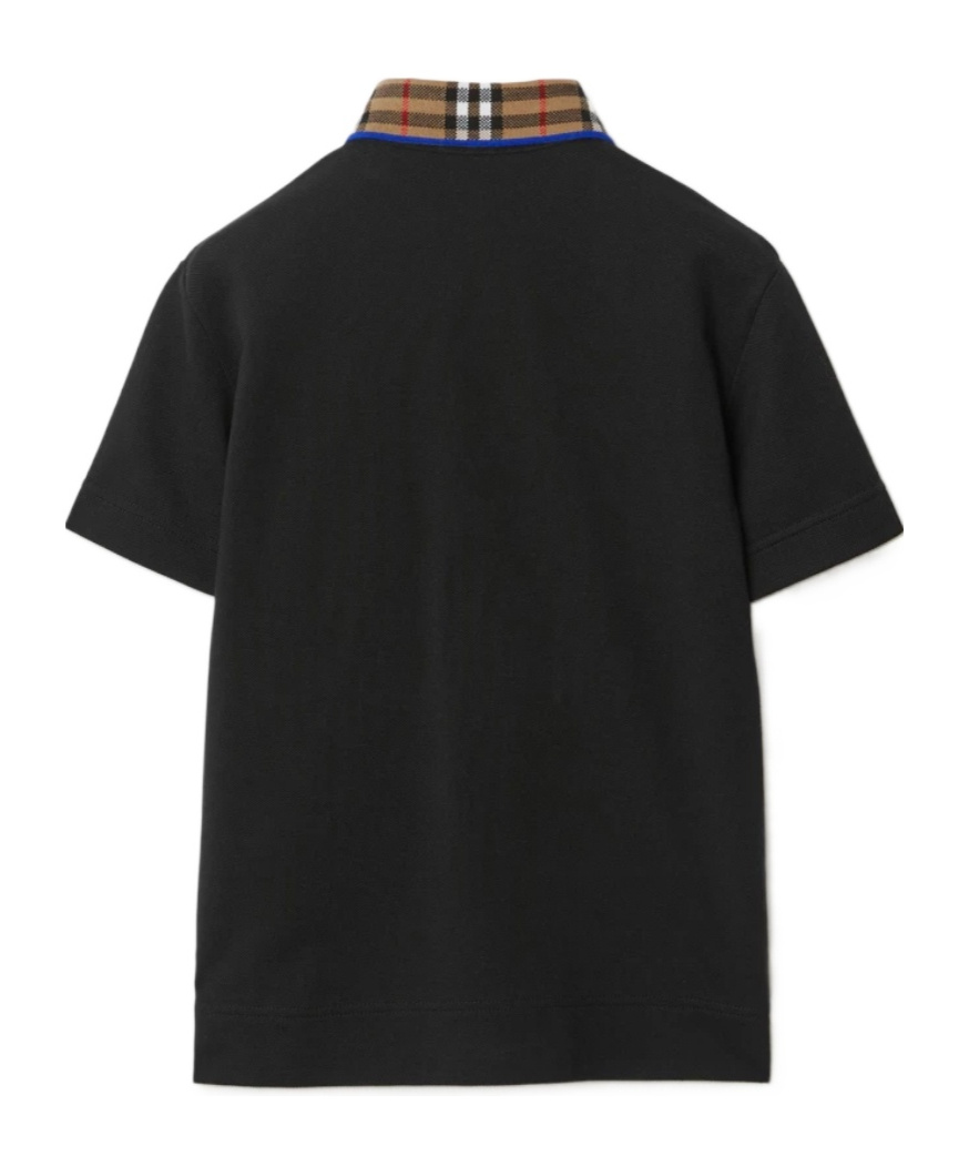 BURBERRY CONTRAST-COLLAR COTTON POLO SHIRT