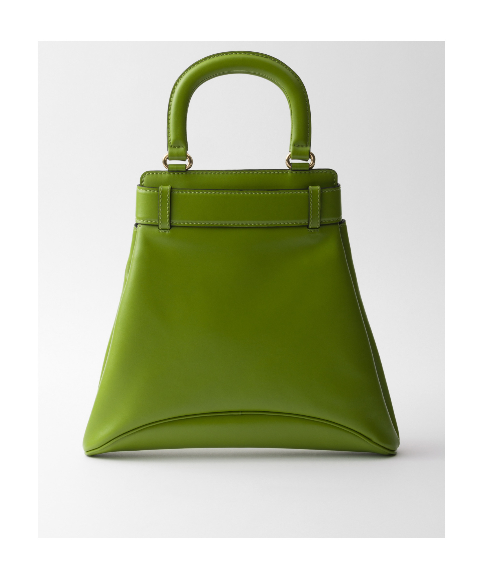 Prada Re-nylon And Leather Medium Top-handle Bag With Padlock In Fern