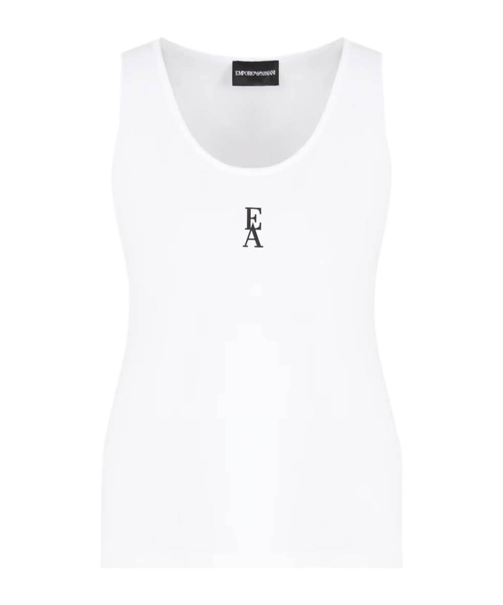 Shop Emporio Armani Raised-logo Tank Top In White