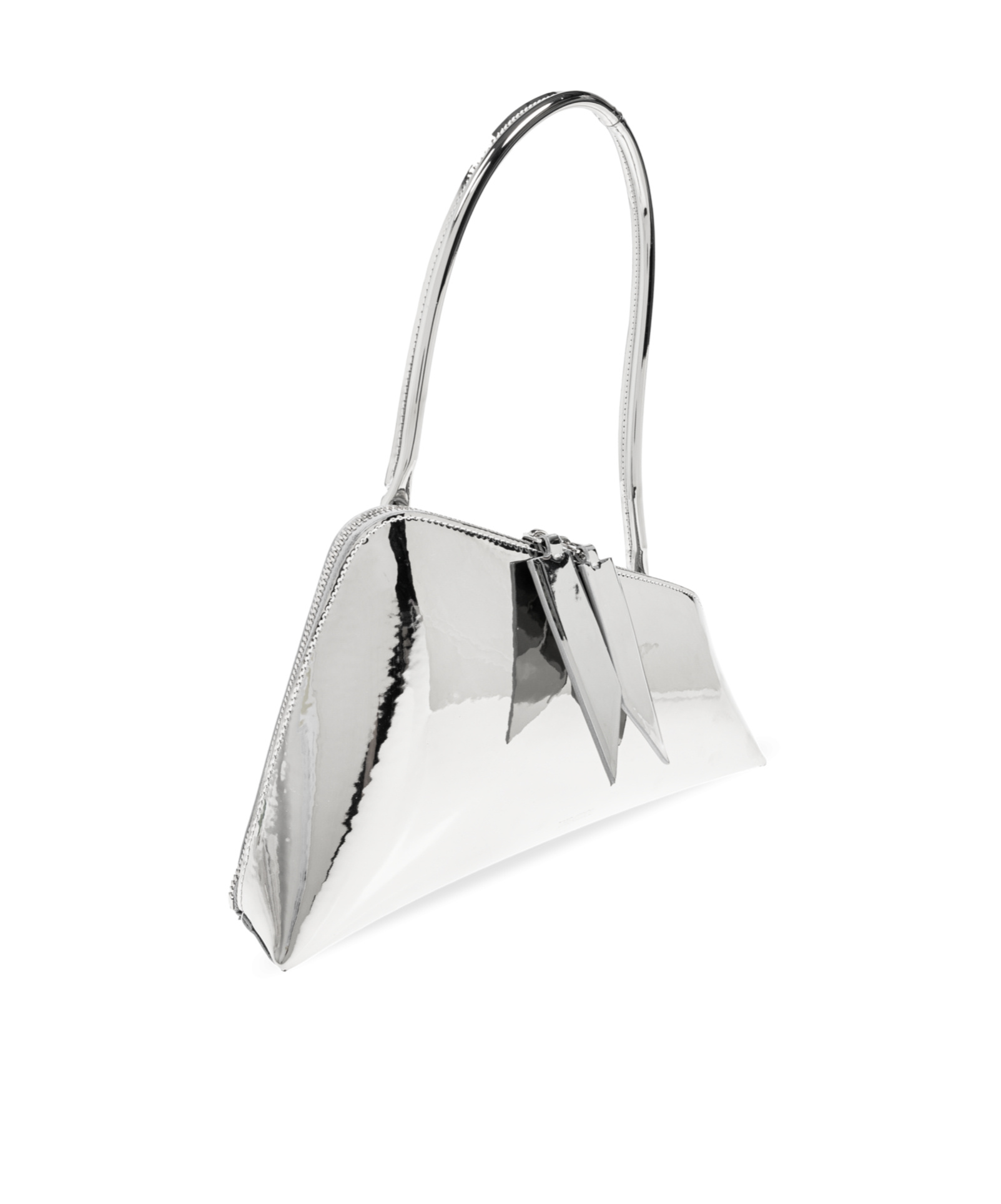 Attico Silver Sunrise Shoulder Bag In White
