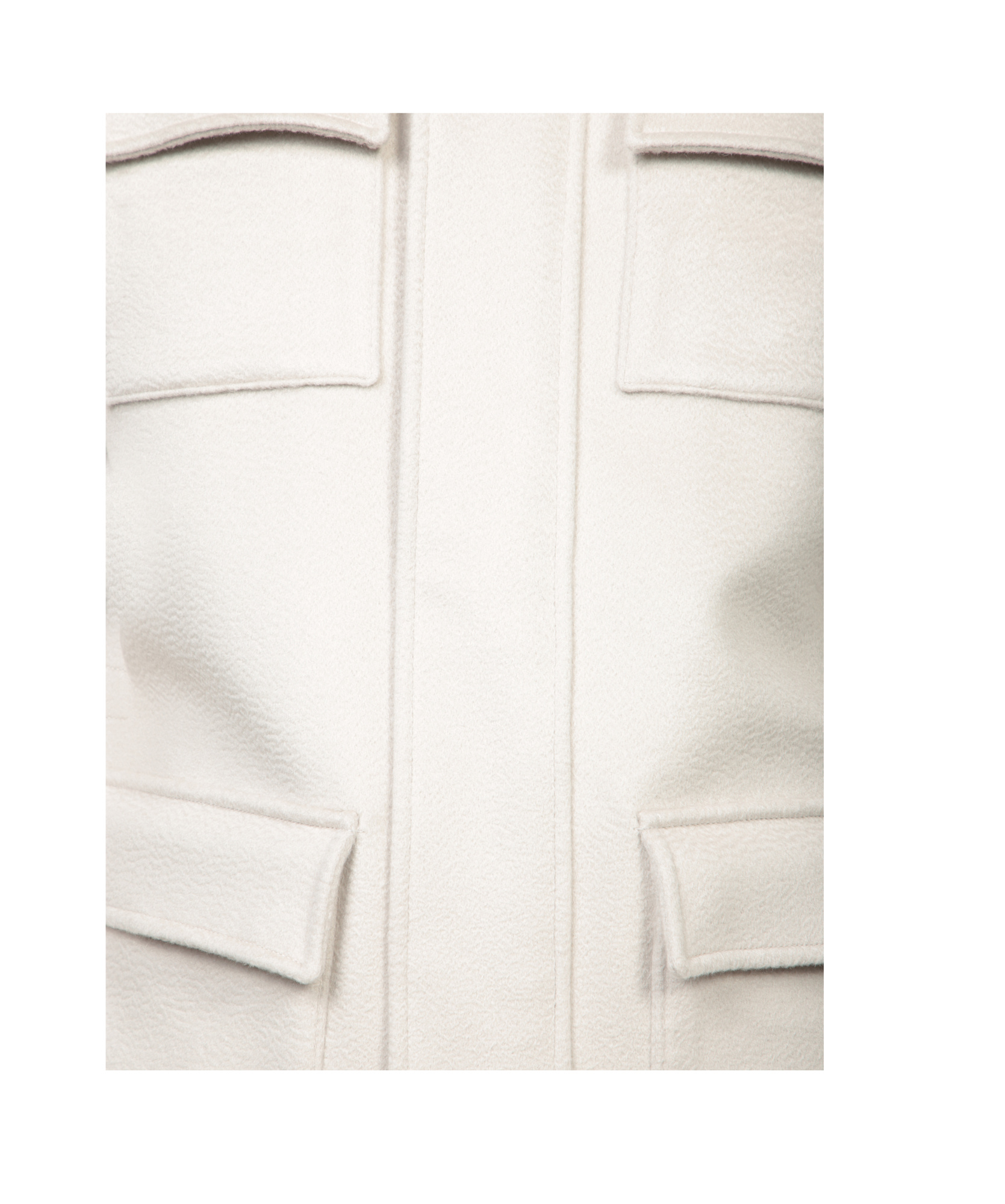 Herno Ivory Cashmere Field Jacket In White