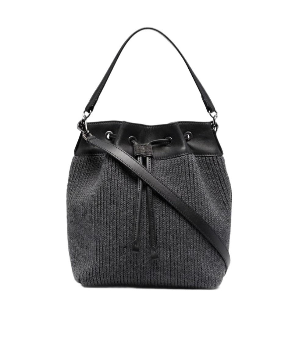 BRUNELLO CUCINELLI DRAWSTRING CABLE-KNIT TOTE BAG
