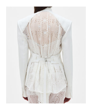 Ann Demeulemeester Lizzie Comfort Tailored Jacket In Natural White