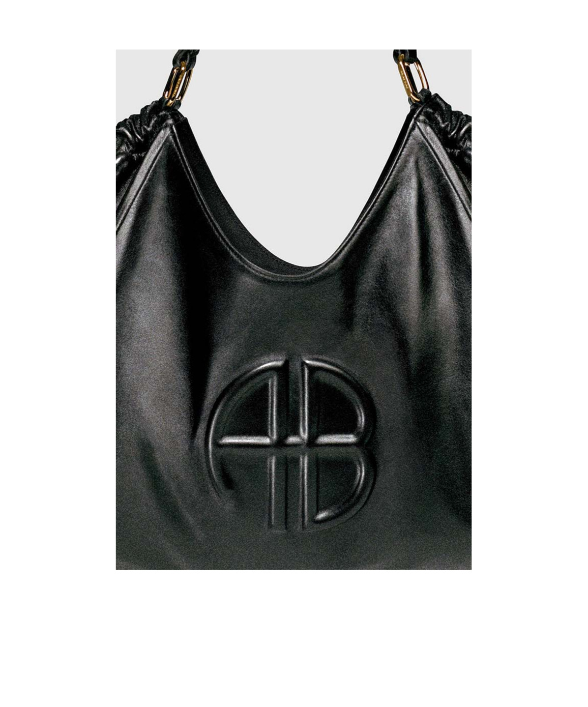 Shop Anine Bing Medium Kate Leather Tote Bag In Black
