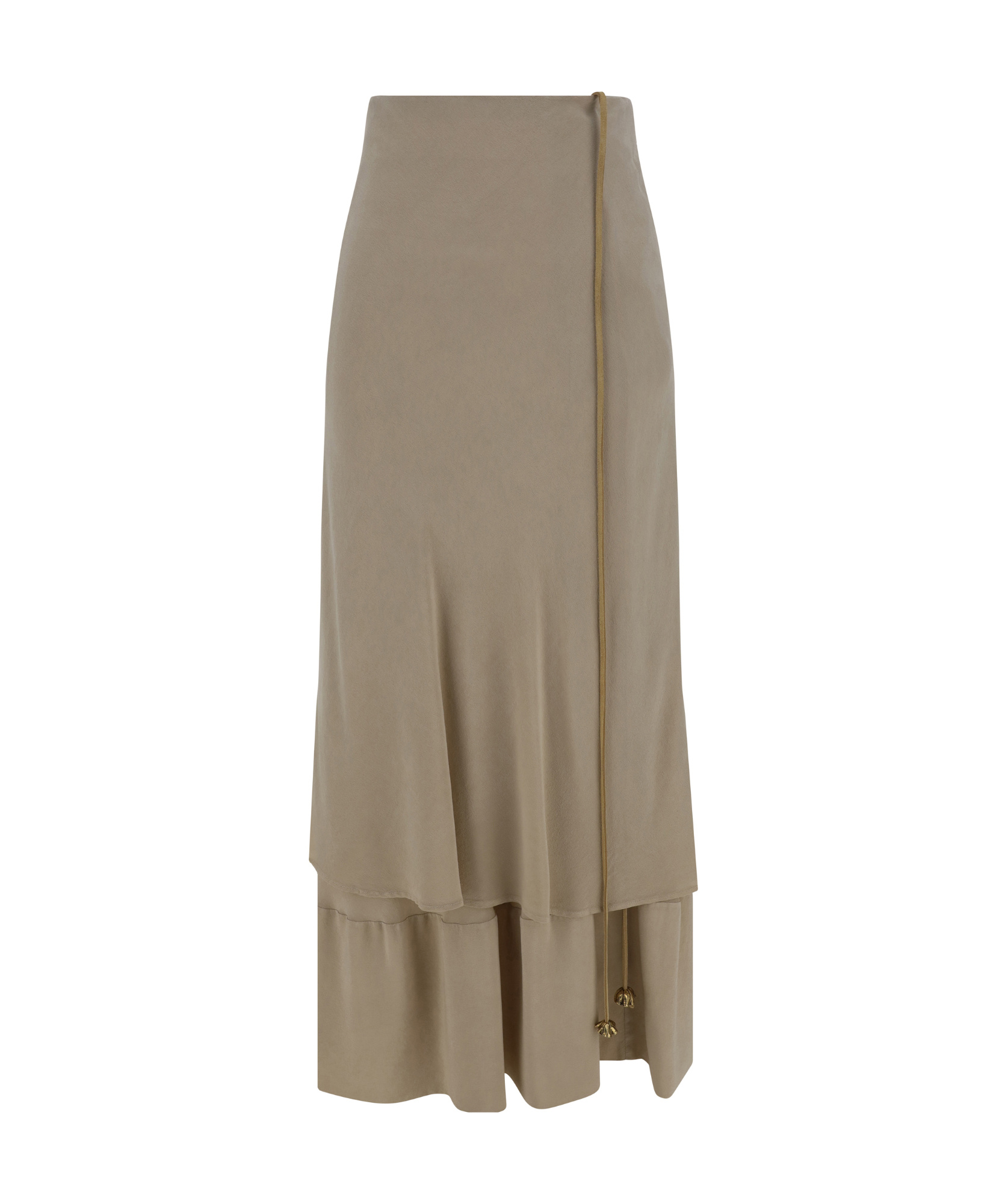QUIRA CREPE LAYERED MIDI SKIRT