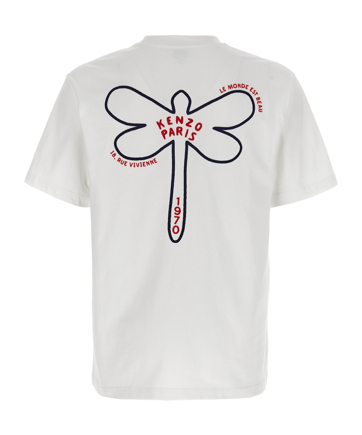 Kenzo White T-shirt With Logo On The Front And Maxi Logo On The Back In White