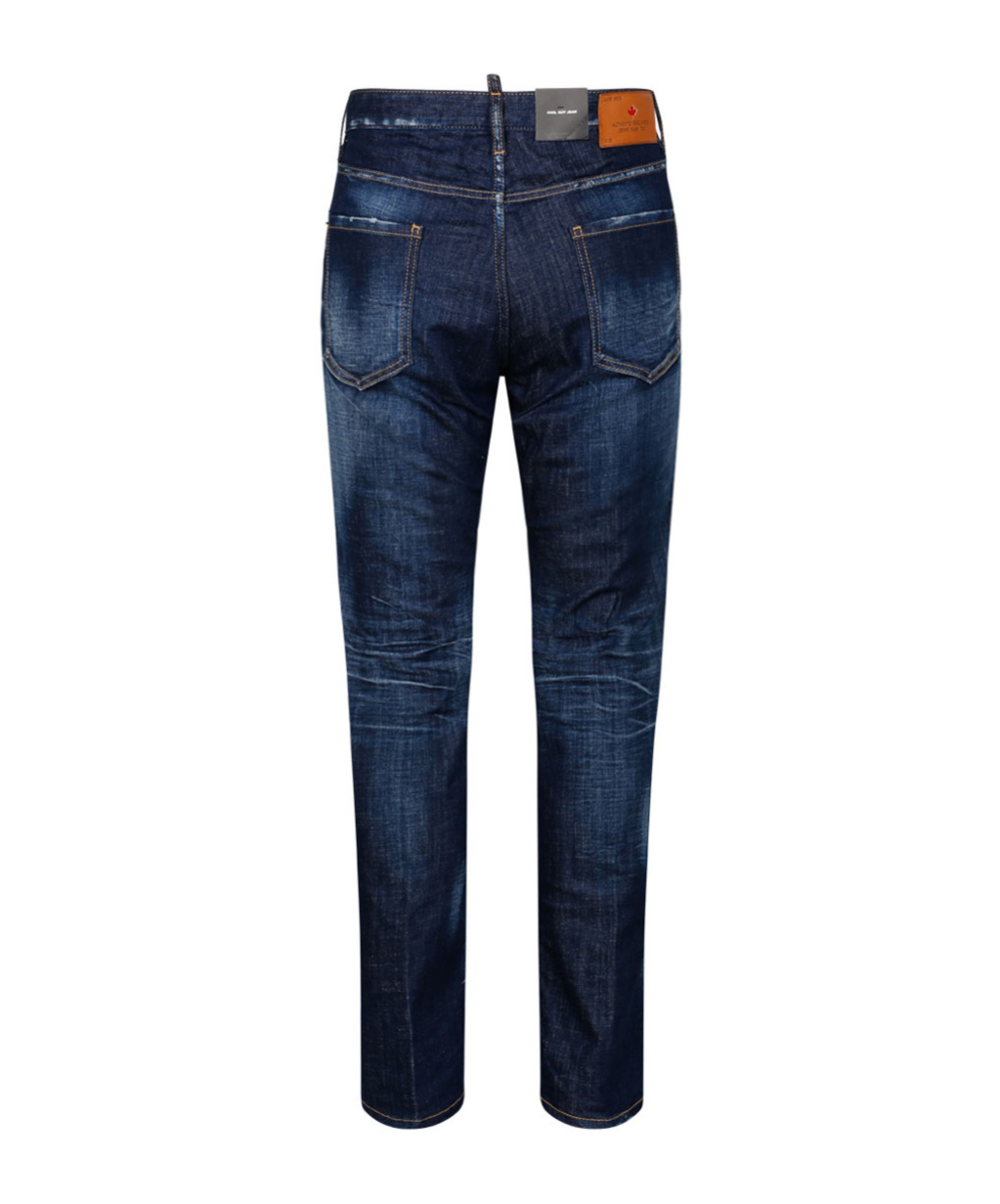 Dsquared2 Blue Jeans With Belt Loops And Logo Patch On The Rear In Blue