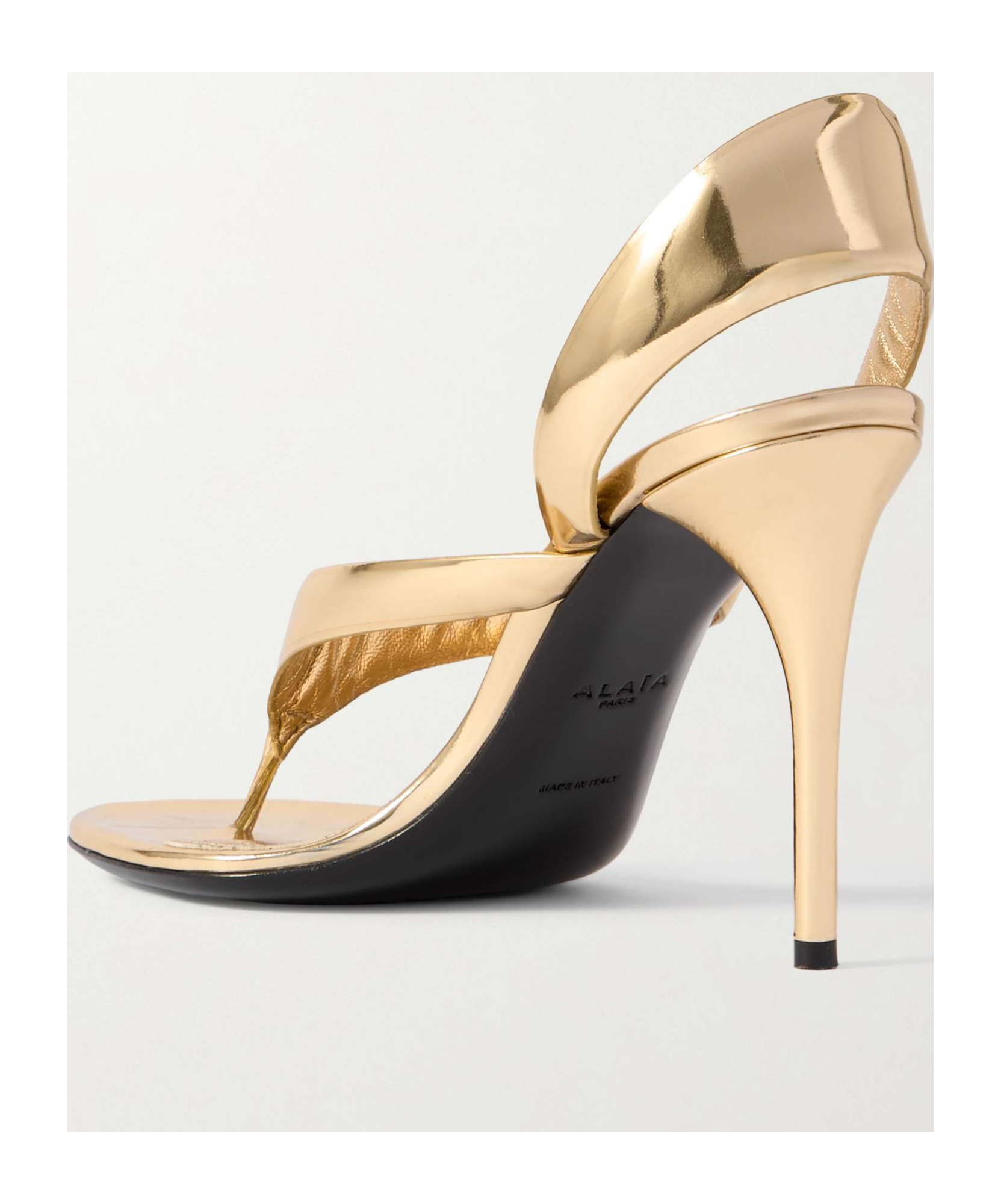 Alaïa Leather Sandals Metallic Finish Heeled In Nude