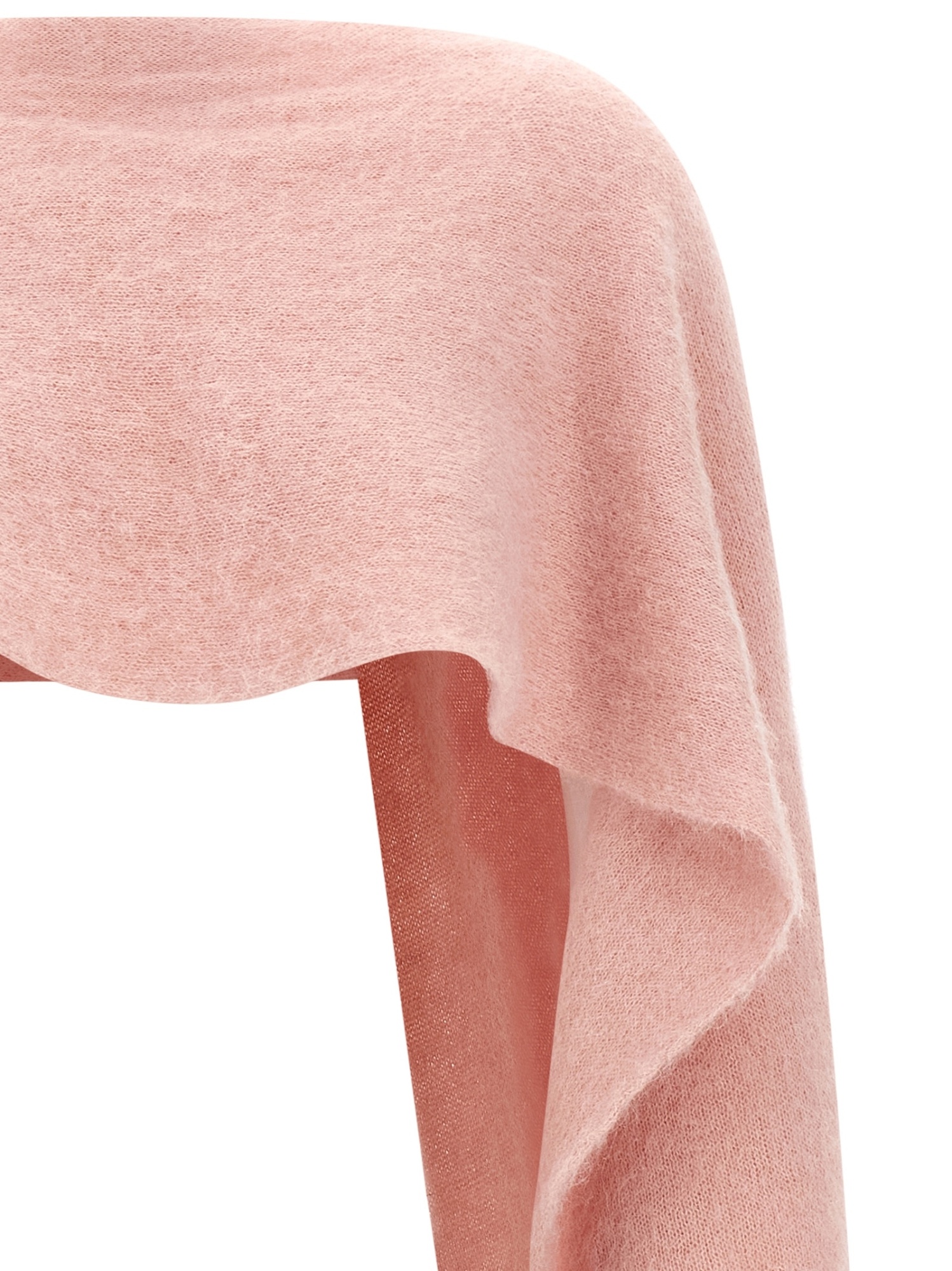 Moschino Gauzy Mohair Blend Cape In Pink
