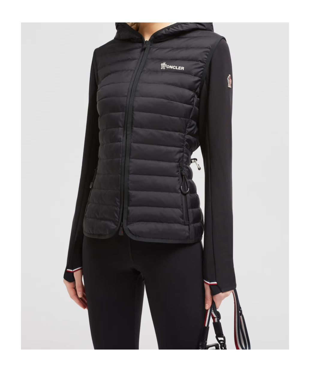 Moncler Long-sleeved Down Jacket In Black