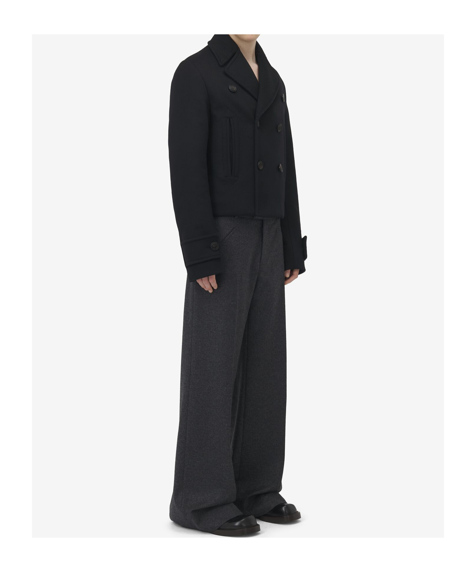 Alexander Mcqueen Wool Double-breasted Jacket In Black
