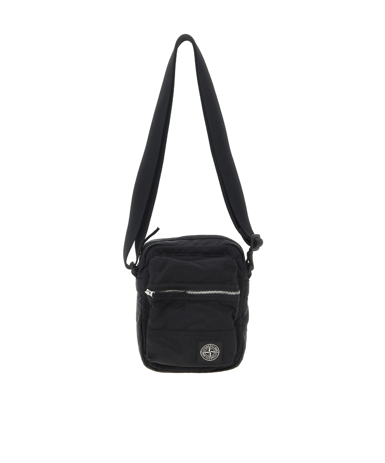 Stone Island Logo Patch Shoulder Strap Crossbody Bags Black