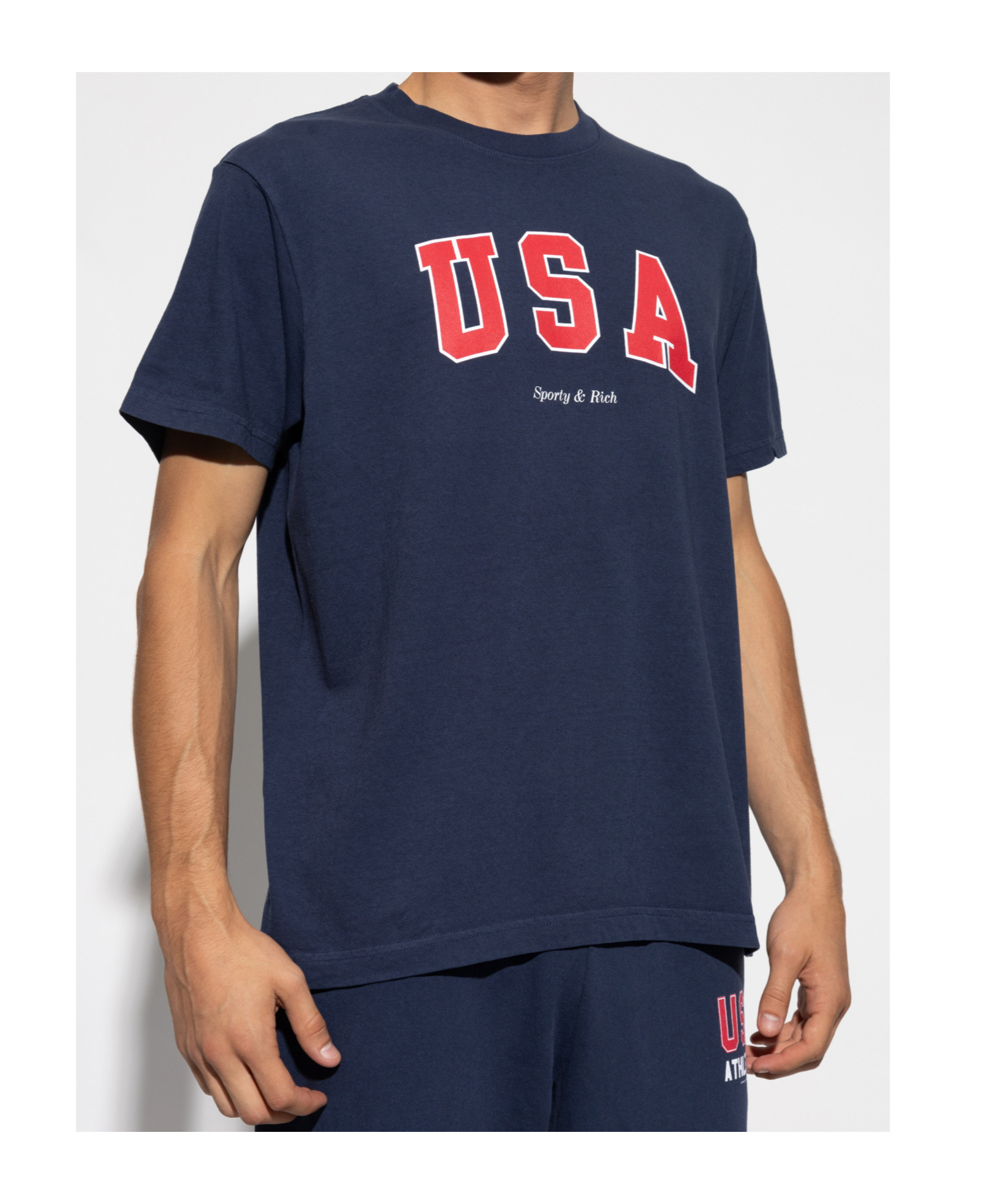 Shop Sporty And Rich Cotton T-shirt In Blue