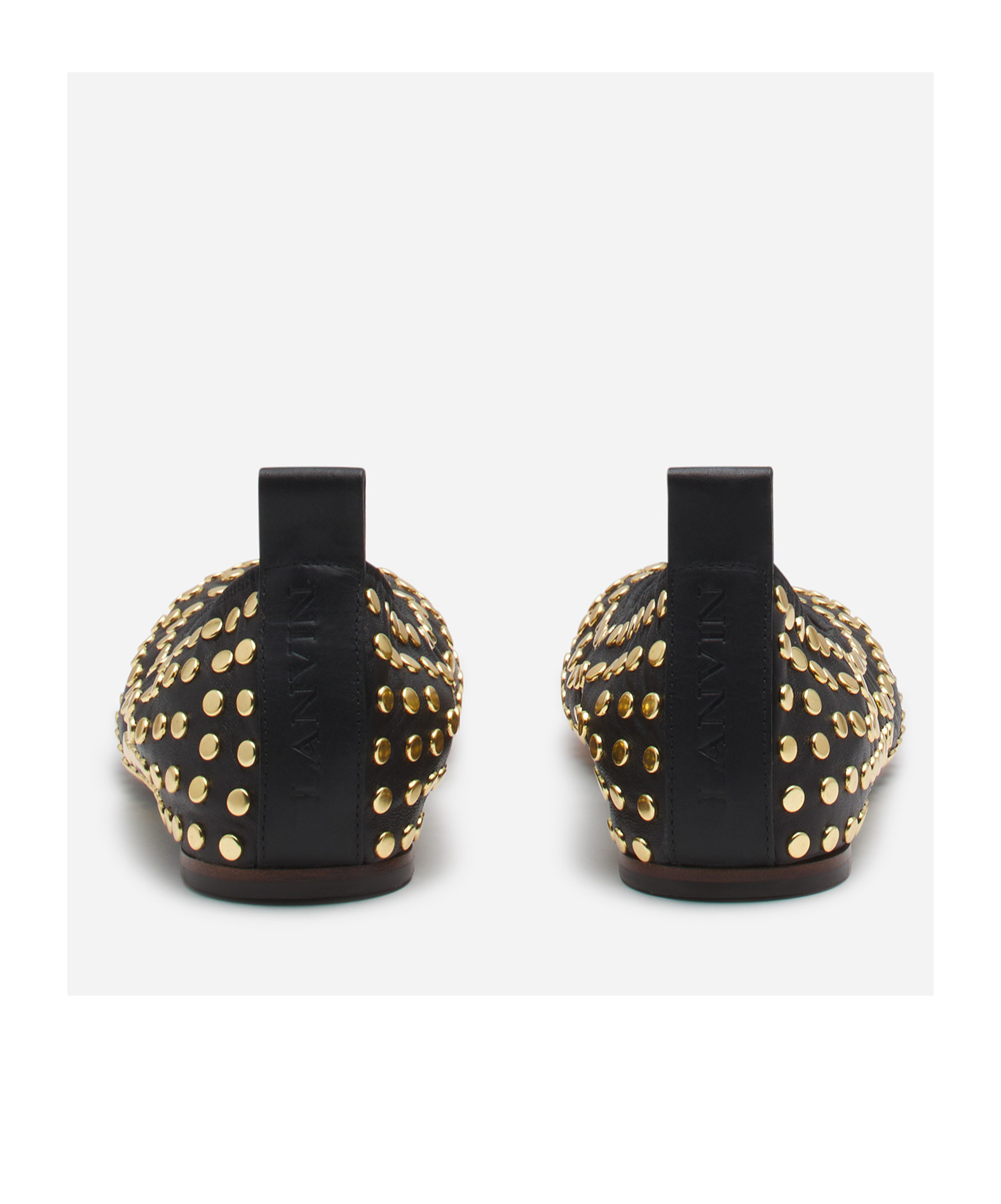 Lanvin La Ballerine En Cuir Avec Studs Pour Femme In Black