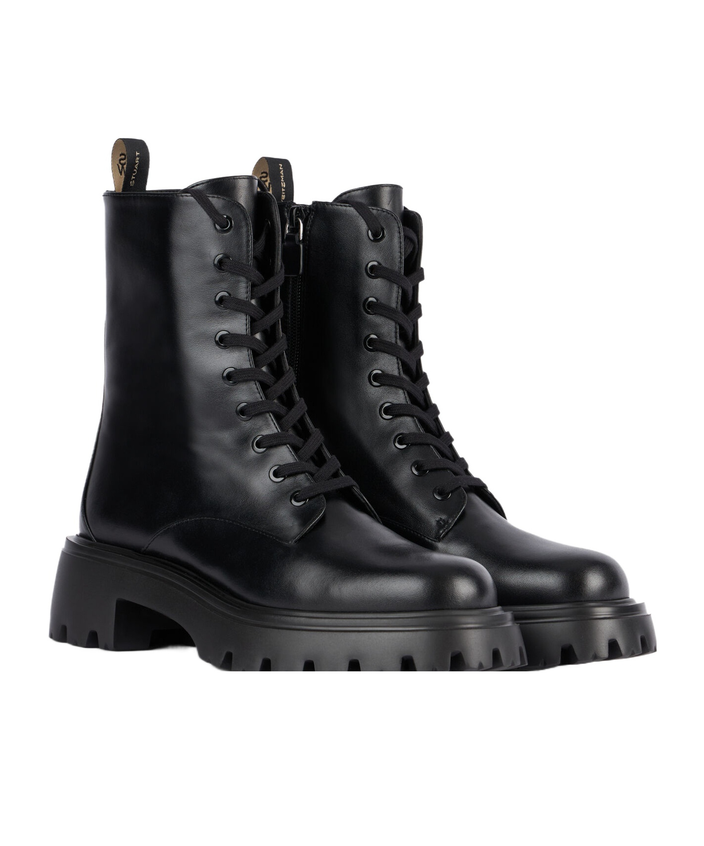 Stuart Weitzman Emerson Leather Ranger Booties In Black