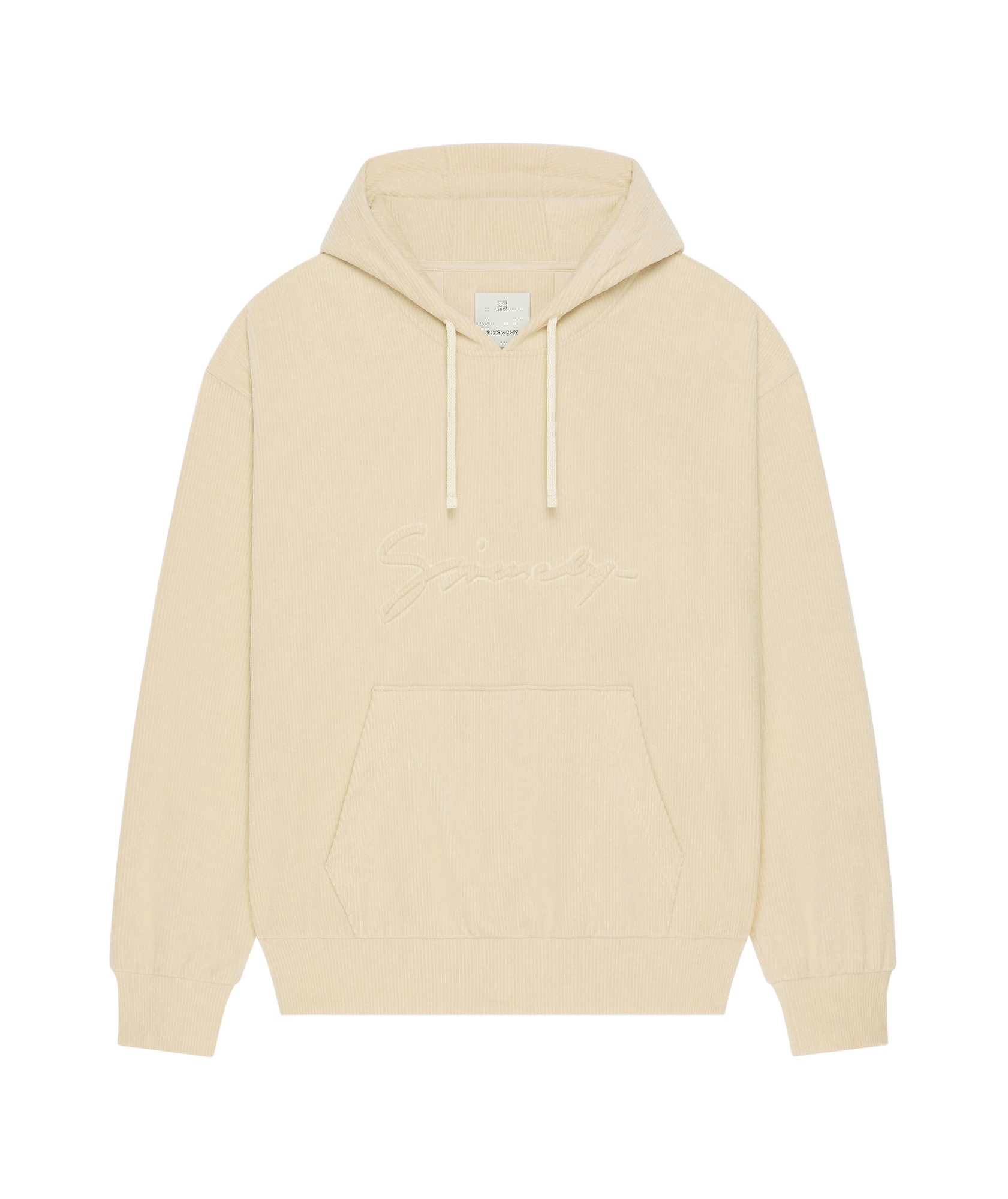 Givenchy Logo Cotton-blend Velvet Hoodie In Nude