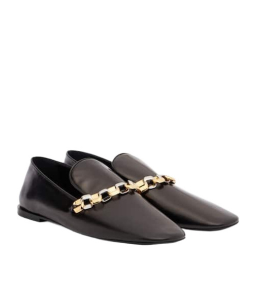 Jil Sander Chain-detail Leather Loafers In Black