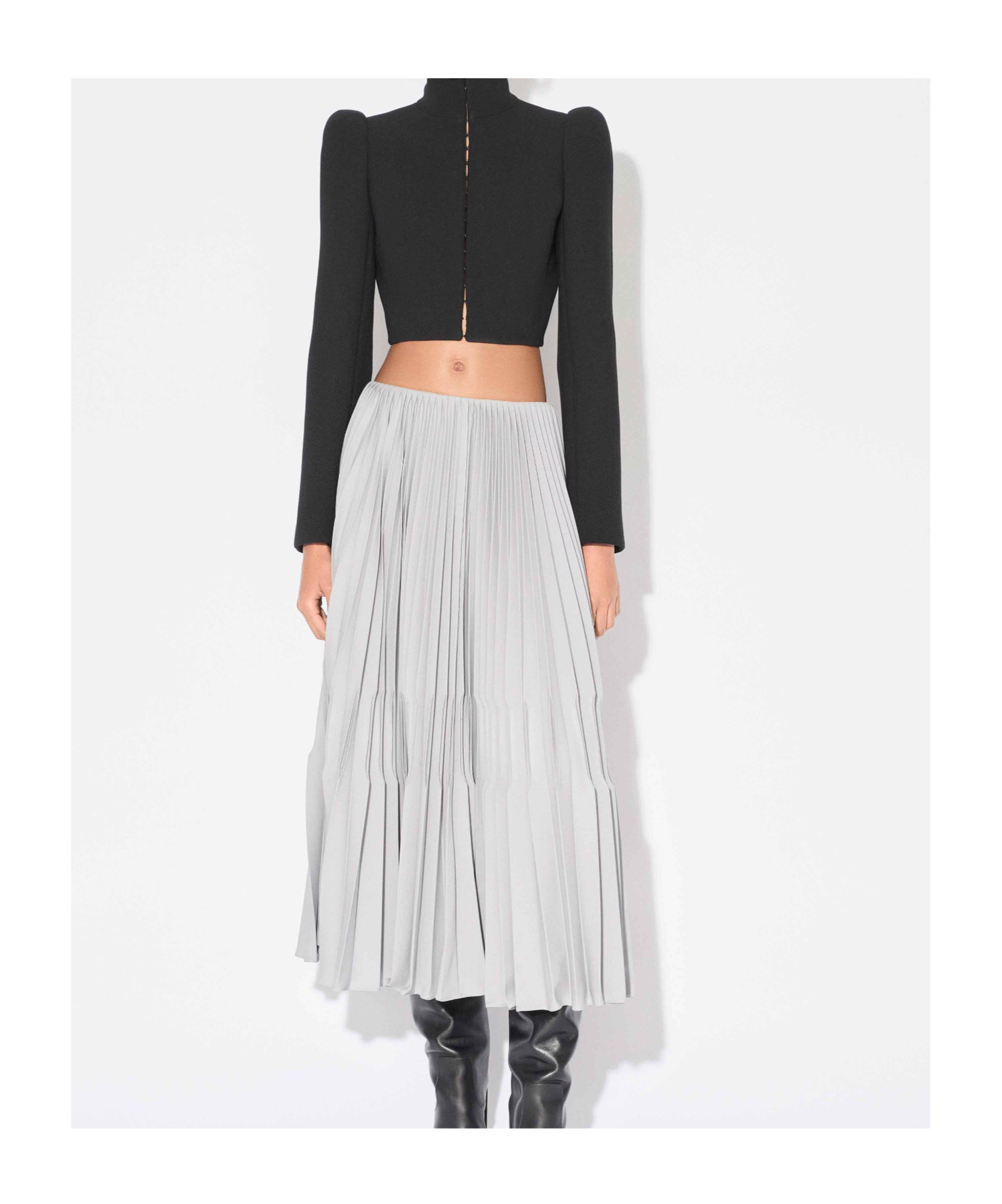 Alaïa Wool High Neck Jacket In Black