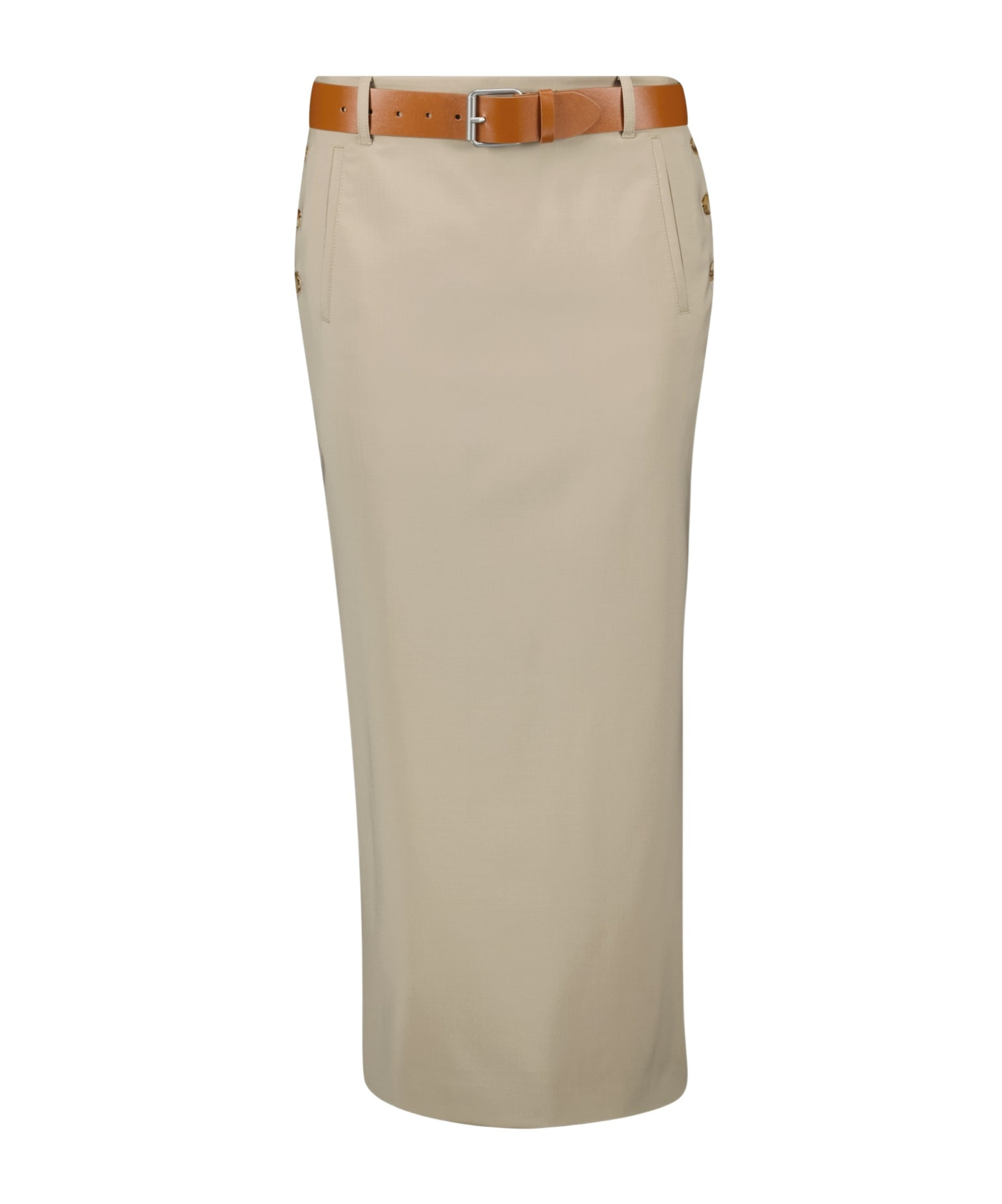 Moschino Wool Twill Skirt Tailored Twist In Neutral