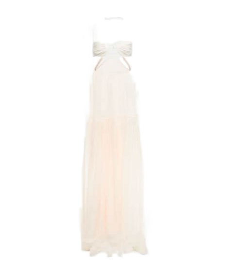 Nensi Dojaka Bridal Silk Chiffon Gown In White