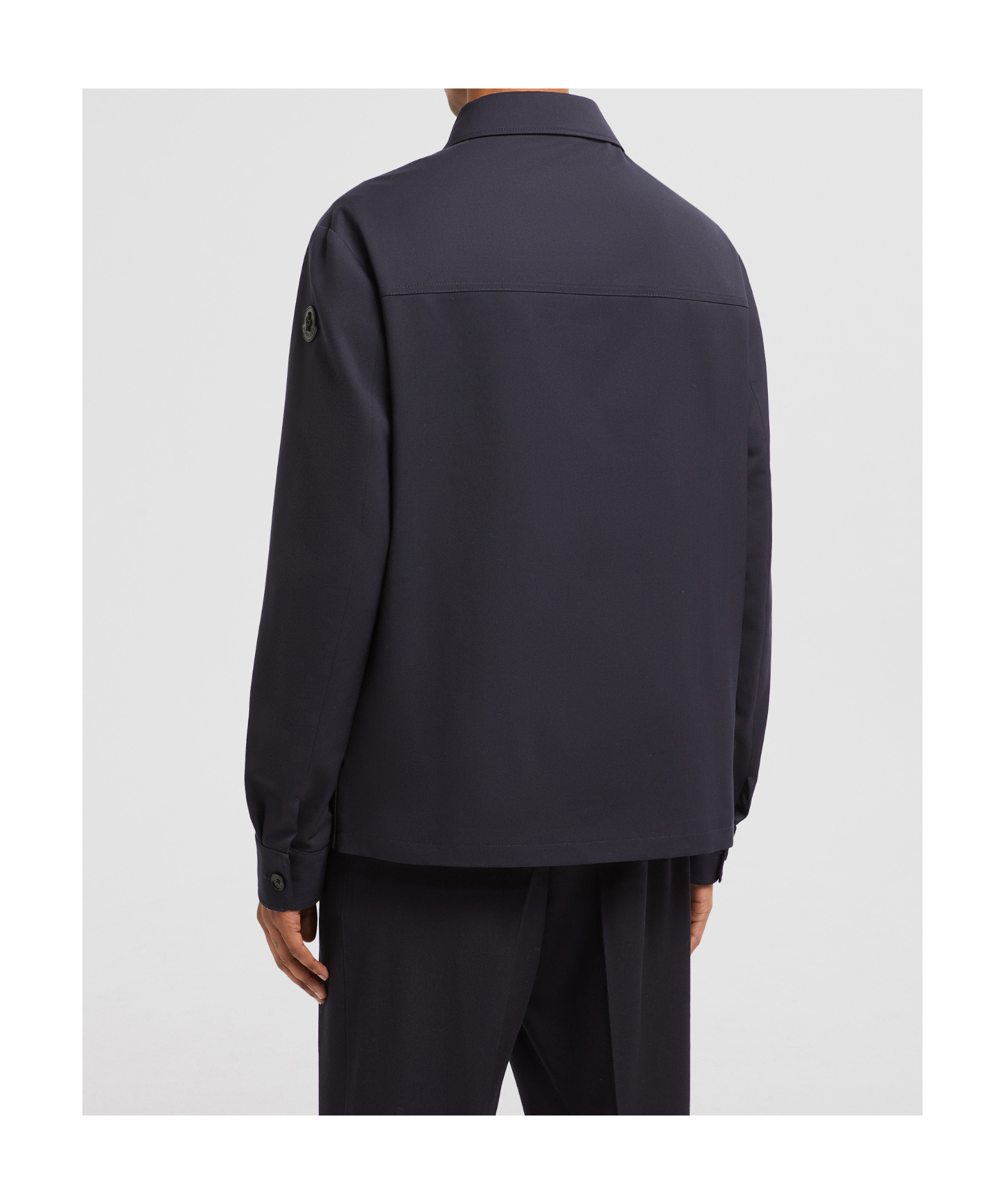Moncler Jacket Wool Blend Chest Pockets In Black