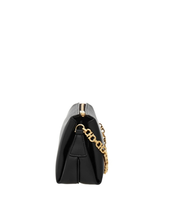 Ferragamo Embossed Logo Chain Strap Mini Bag In Black