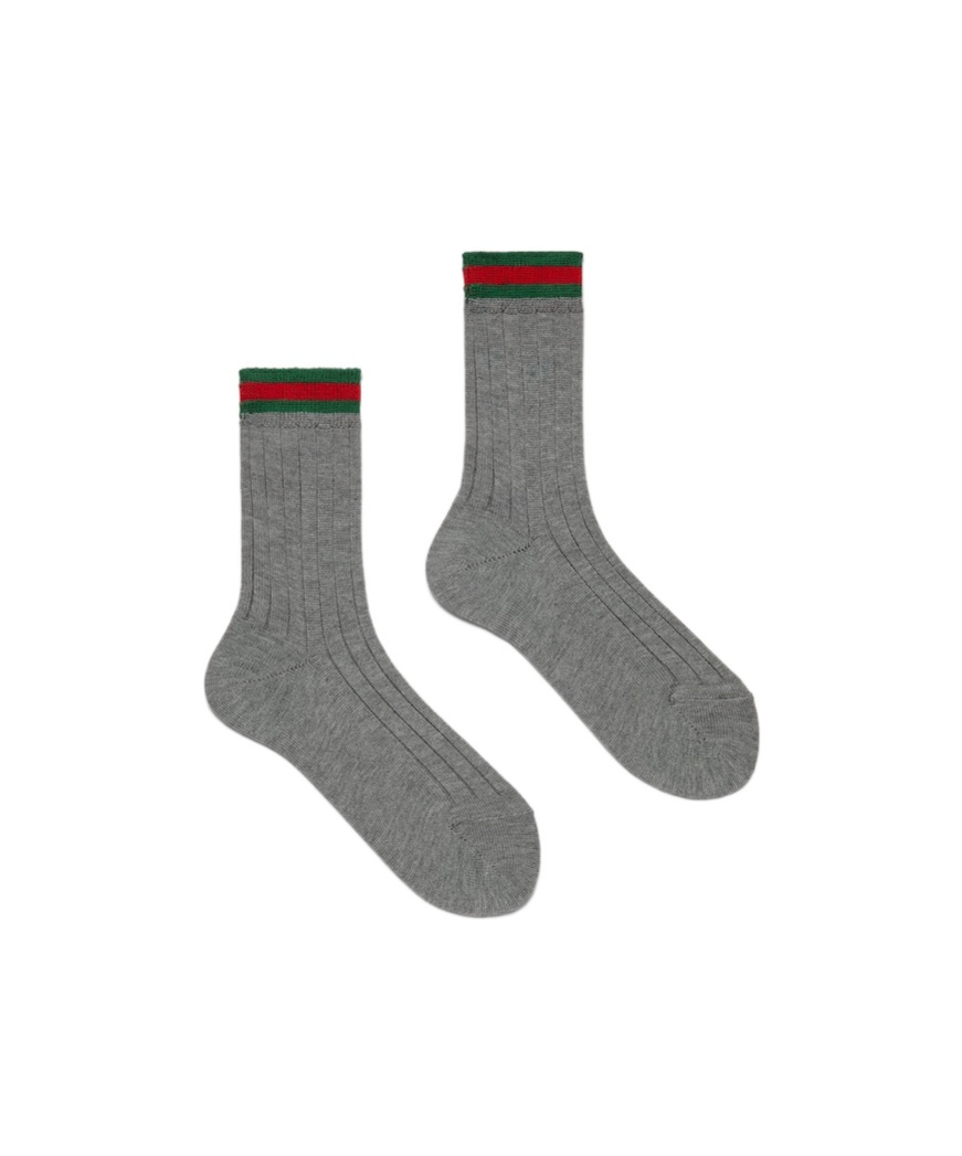 GUCCI CHILDREN'S WEB RIB STITCH COTTON SOCKS