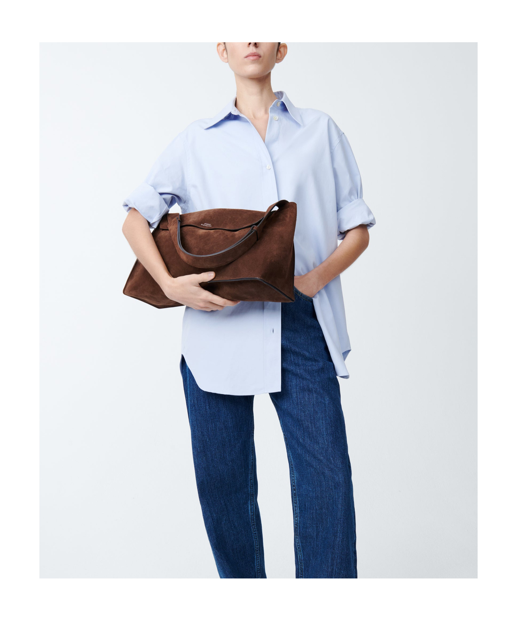 Studio Nicholson Shiboru Shoulder Bag In Brown