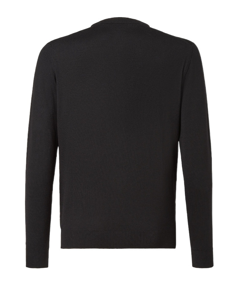 Fendi Knit Sweater With Ribbed Cuffs And Pocket In Black
