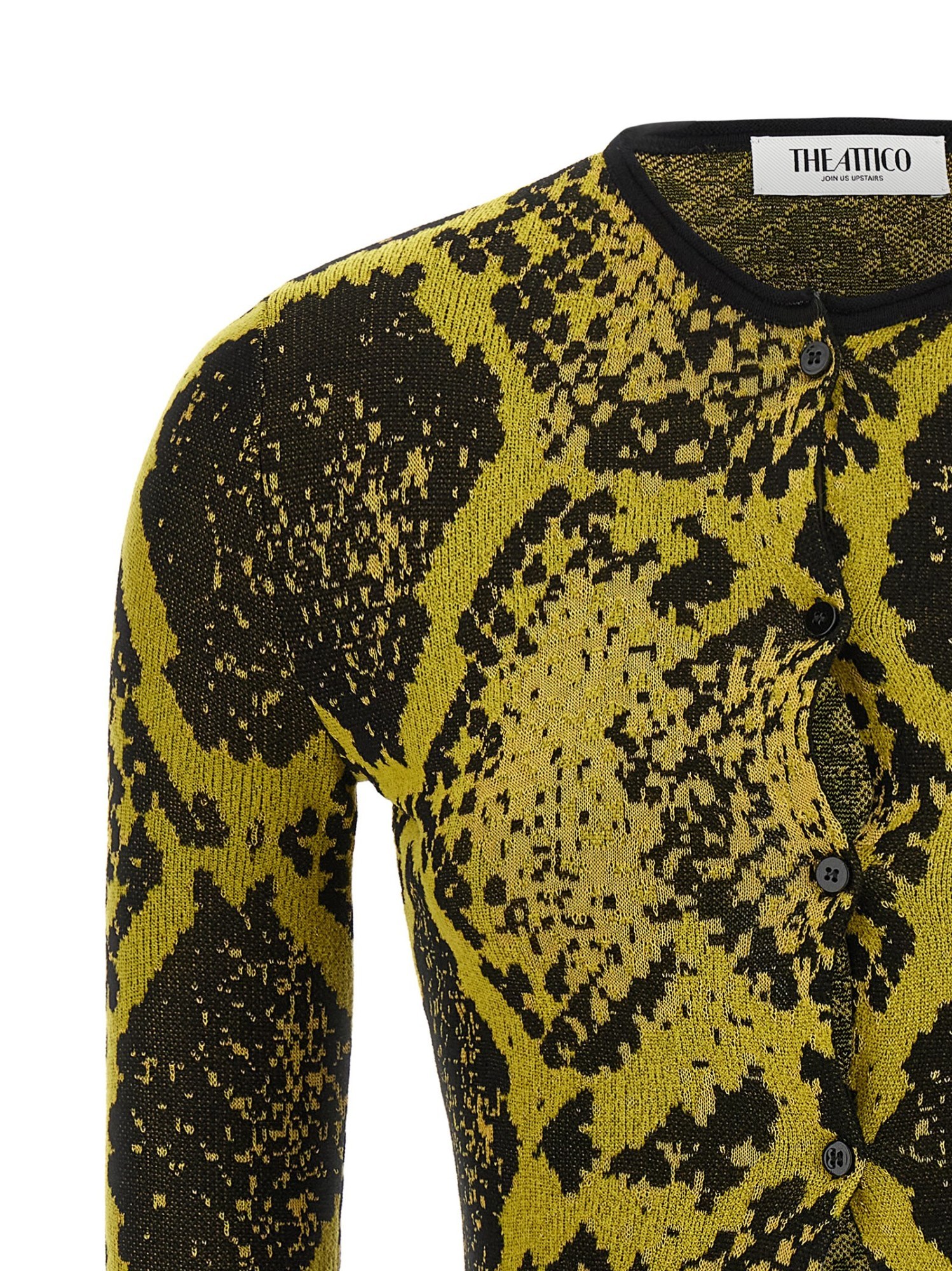 Attico Python Jacquard Cardigan Sweaters And Cardigans Yellow In Multi
