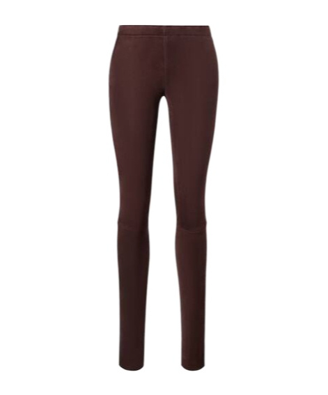 Stouls Mid-rise Suede Leggings In Black