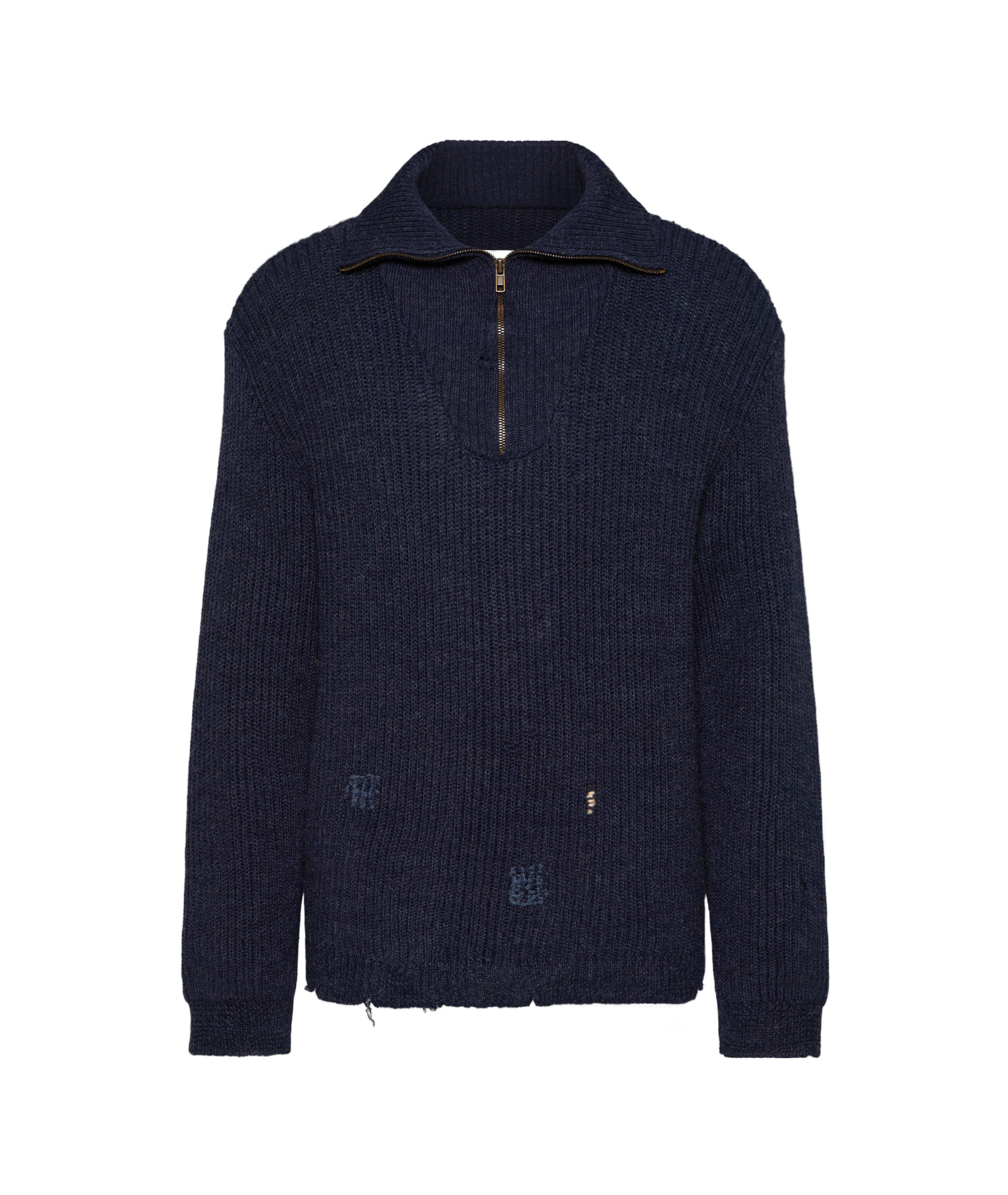Maison Margiela Long-sleeved Knitted Sweater In Black