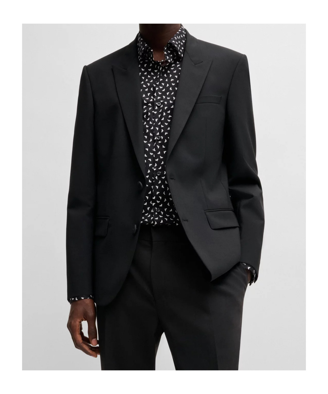 Hugo Boss Long-sleeved Suit In Black