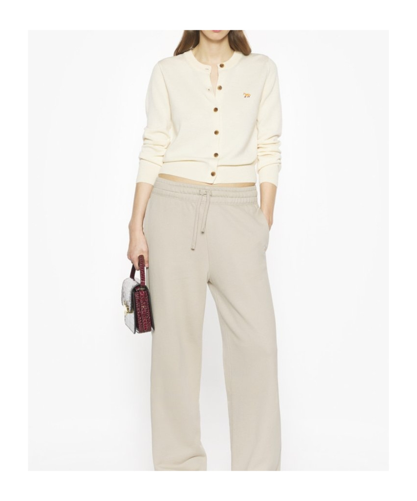 Maison Kitsuné Profile Fox-embroidered Button Cardigan In Neutral