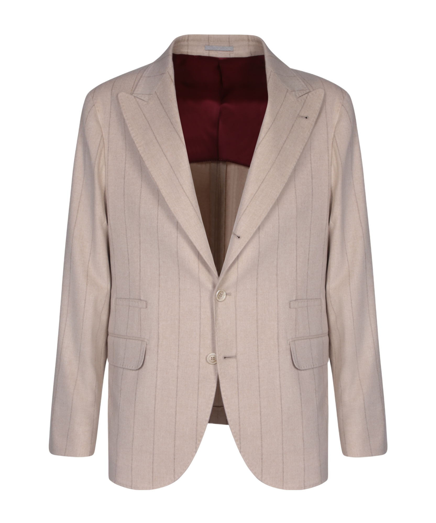 Brunello Cucinelli Beige Flannel Jacket In Nude