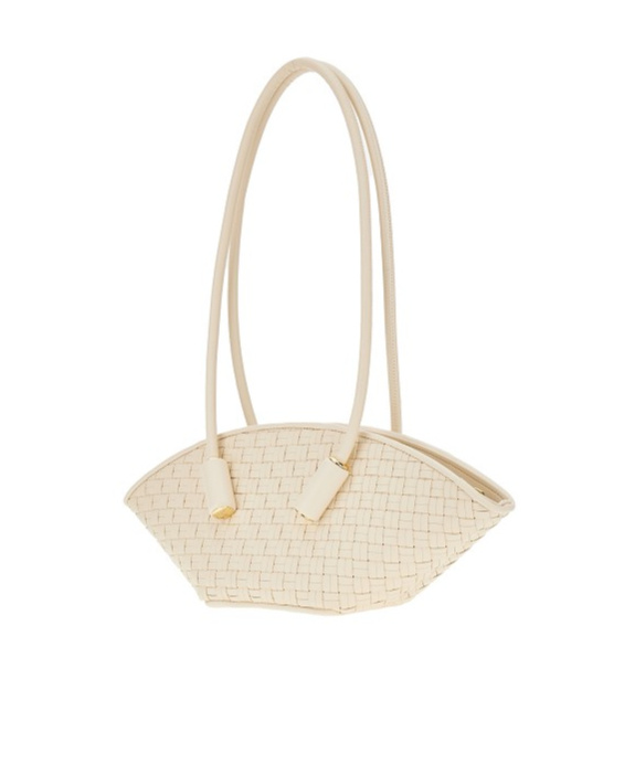 Themoirè Ivory Olympia Bag In Woven Eco-leather In Nude