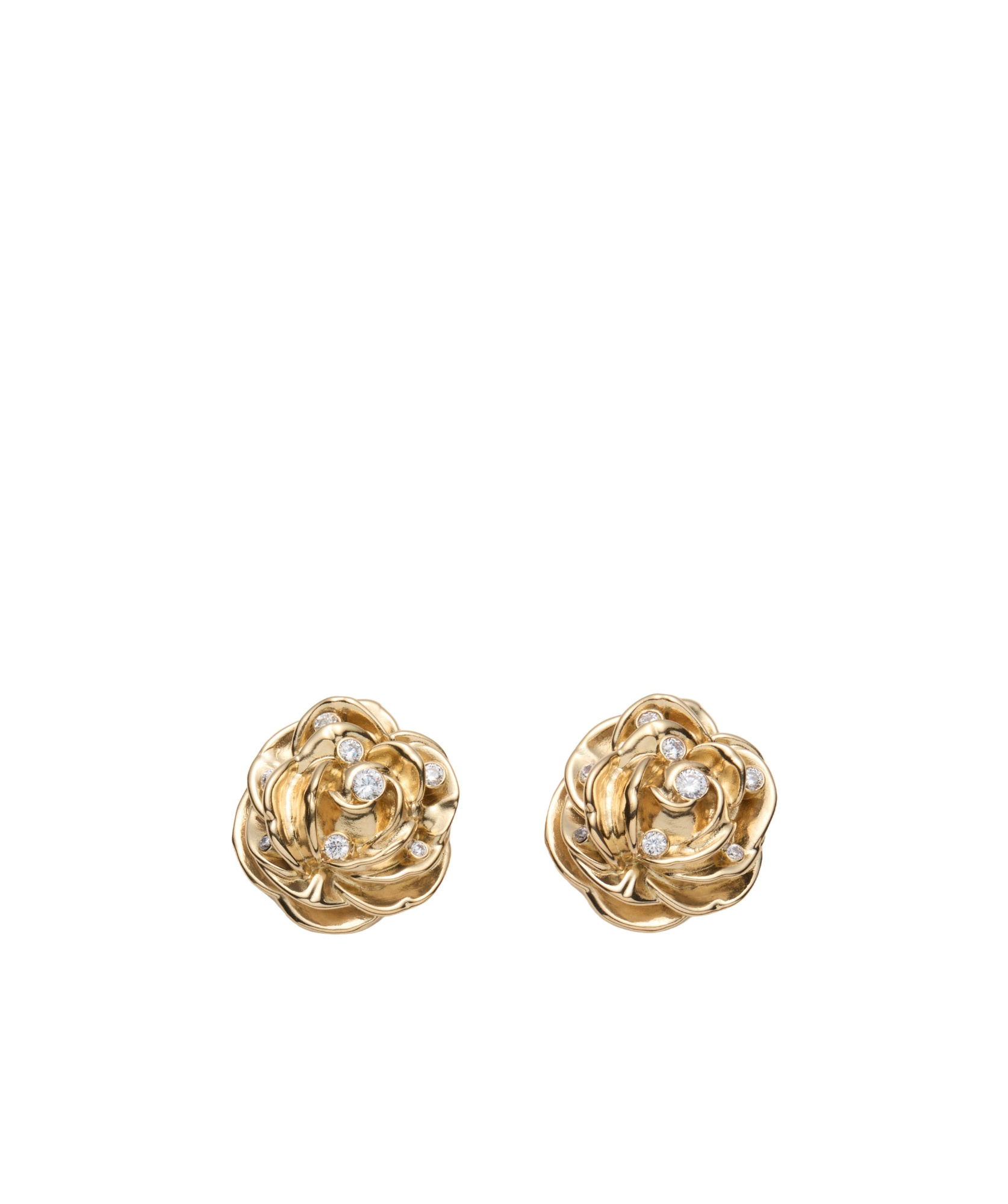 Magda Butrym Gold-plated Rose Earrings With Crystals In Neutral