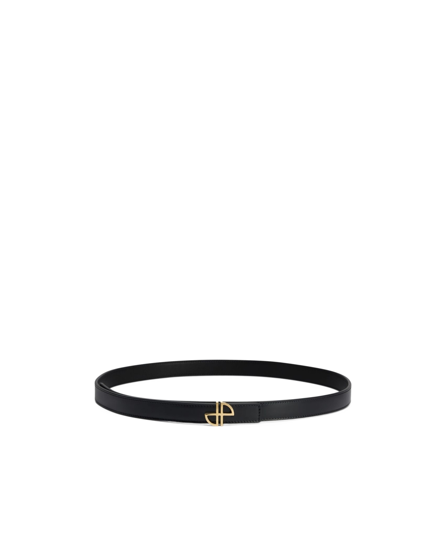 Patou Slim Jp Belt With Adjustable Punched Holes In Black
