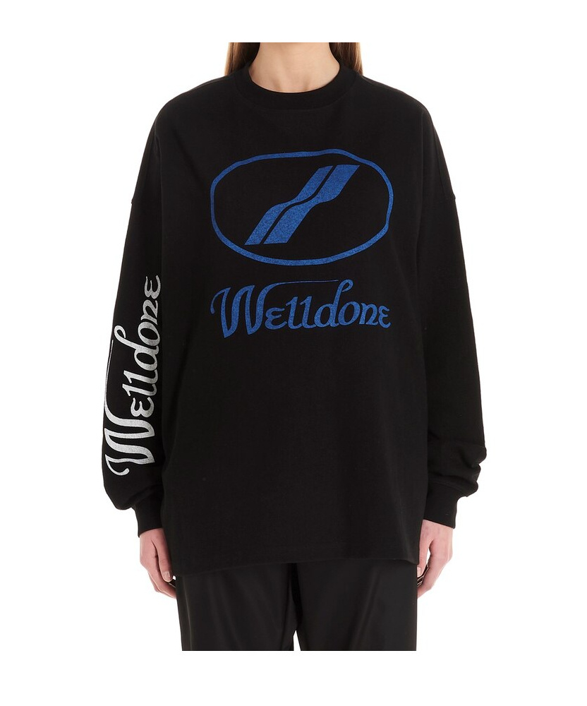 We11 Done Oversized Logo Sweatshirt In Black