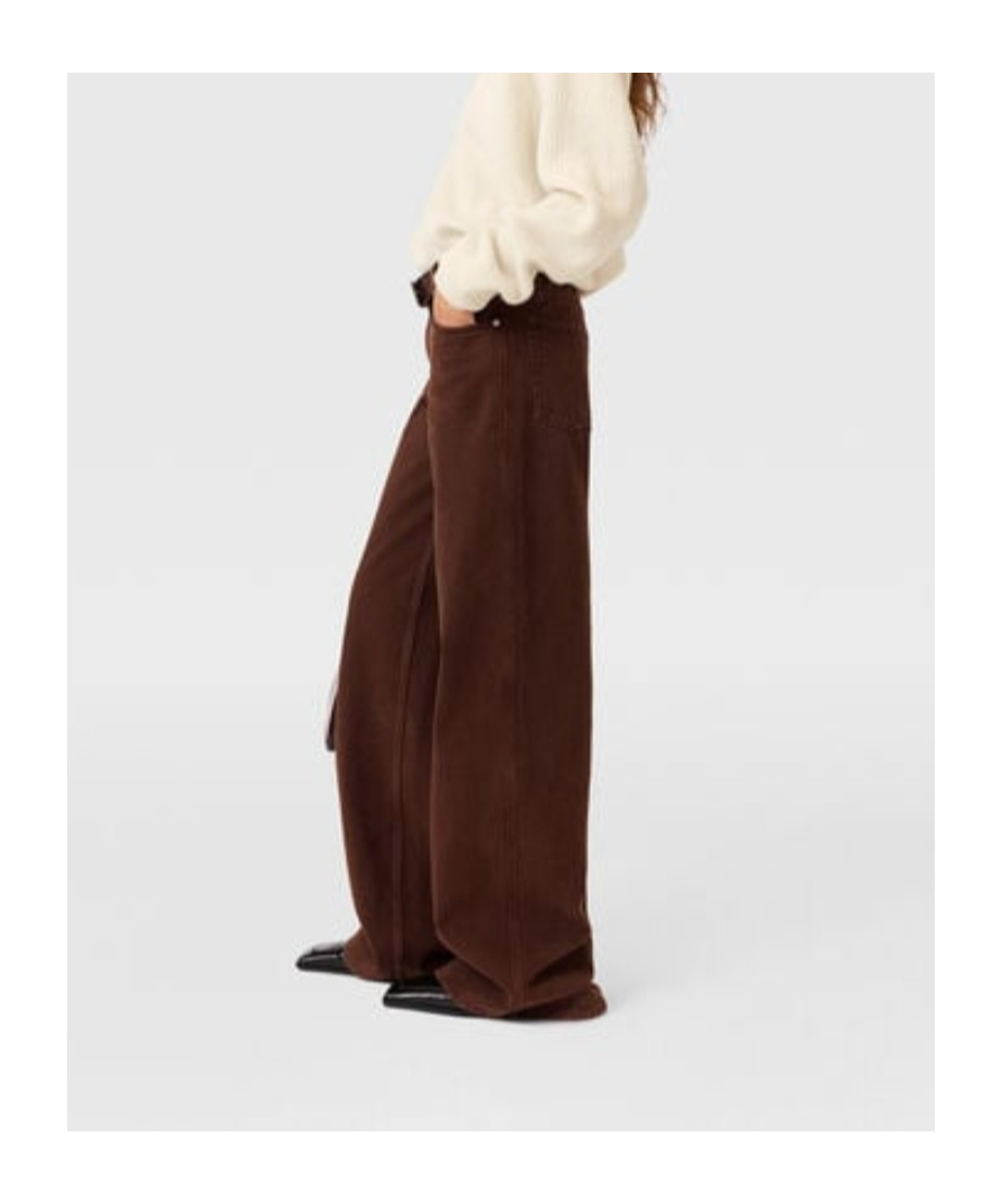 Stella Mccartney Mid-rise Wide-leg Denim Jeans In Brown
