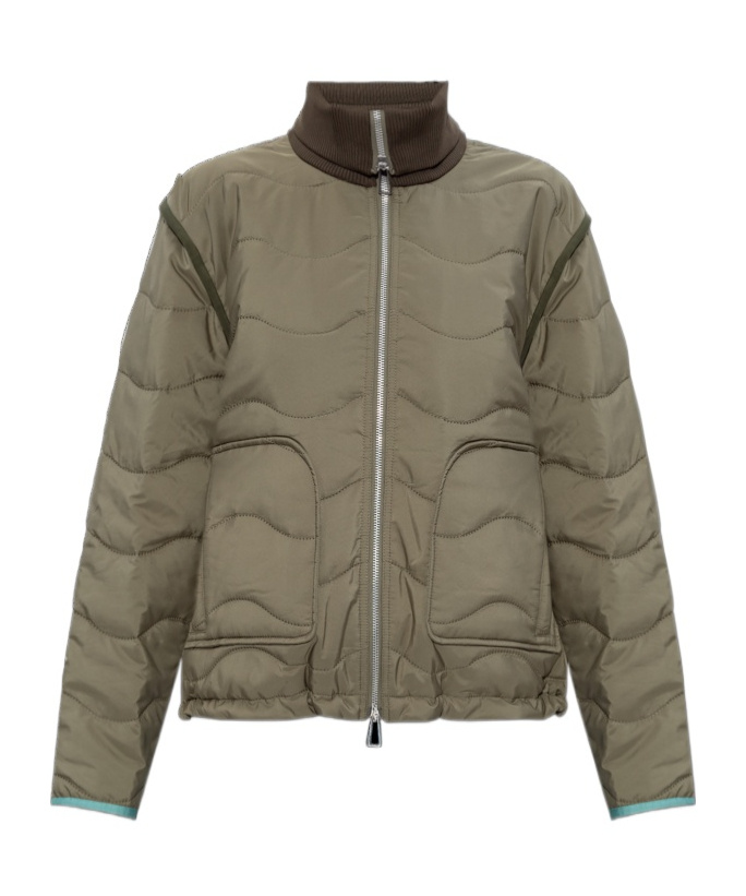 Ps By Paul Smith Ps Paul Smith Quilted Wave Pattern Zipped Jacket In Green