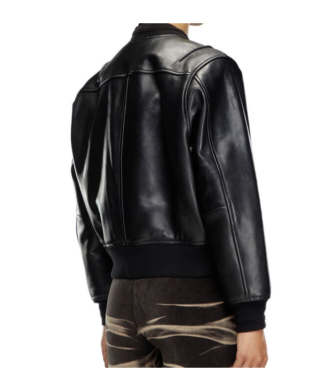 Diesel L-ilan Leather Jacket In Black