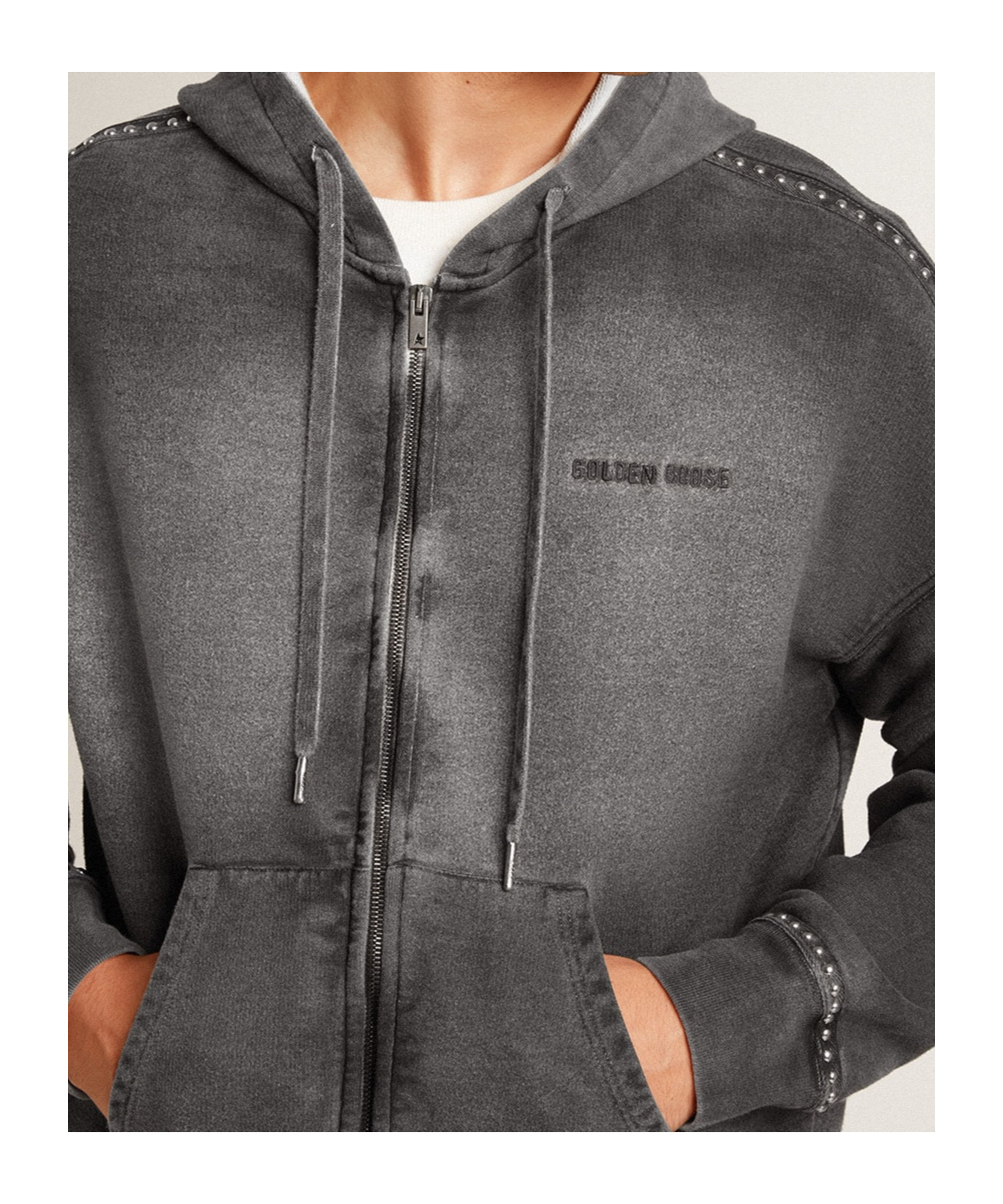 Golden Goose Rivet Paint Effect Sweatshirt In Black